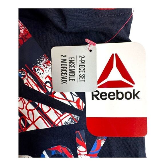 Reebok 2-Piece Toddler Set 1 Tank Top & Shorts Red & Black Logo NWT Baby Gift - Picture 4 of 5